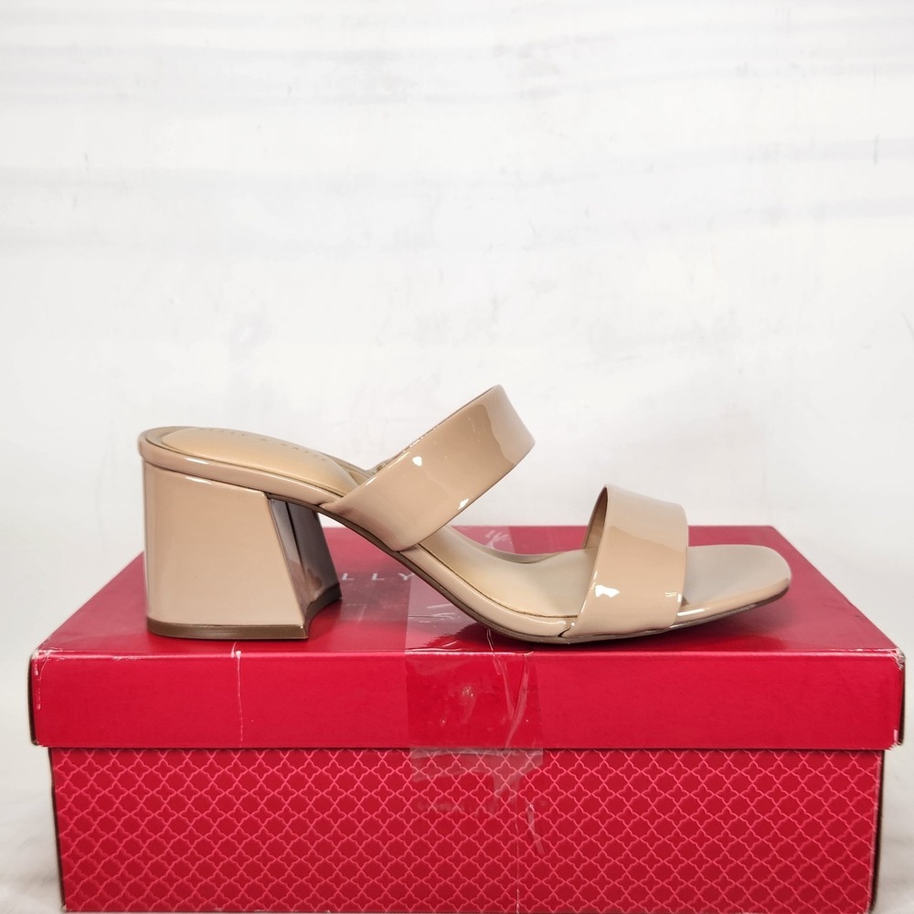 Kelly & Katie Sandal Womens Size 9 Fawn Patent Block Heel Slide Melicity
